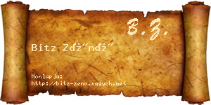 Bitz Zénó névjegykártya
